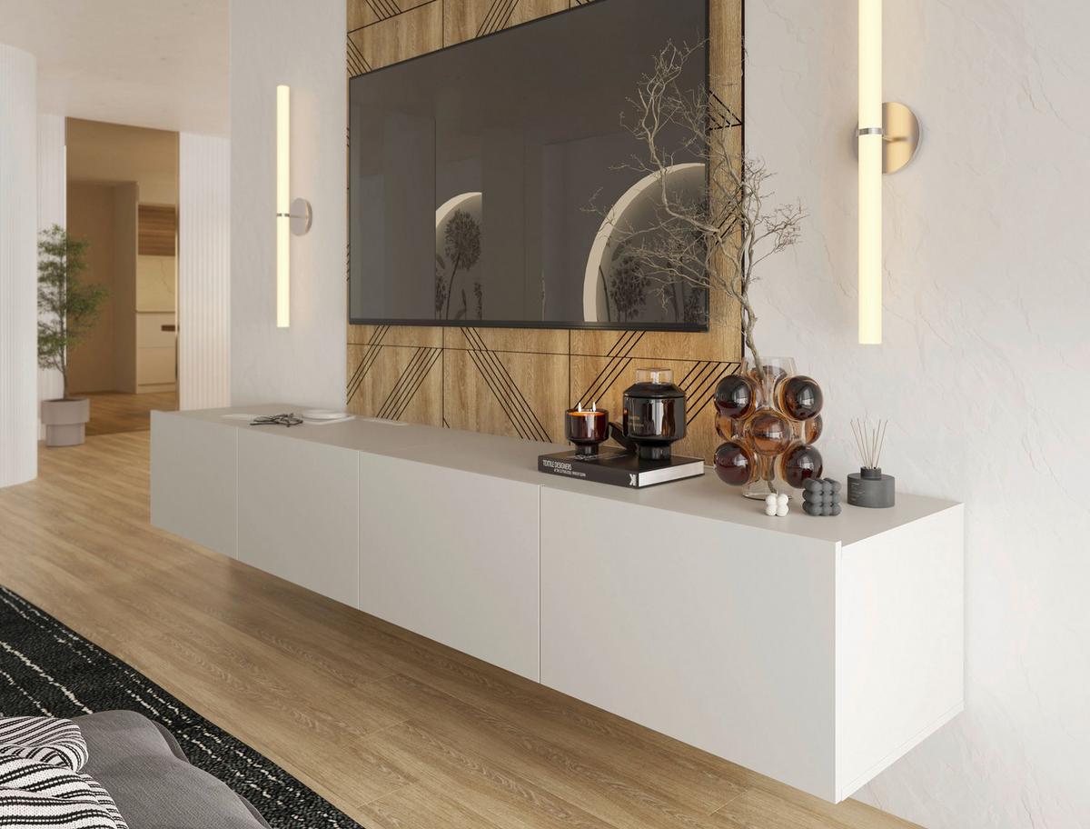 KOMODA NISKA NEWNIQ - kaszmir, Design, materiał drewnopochodny (120/36,7/45cm) - Hom`in