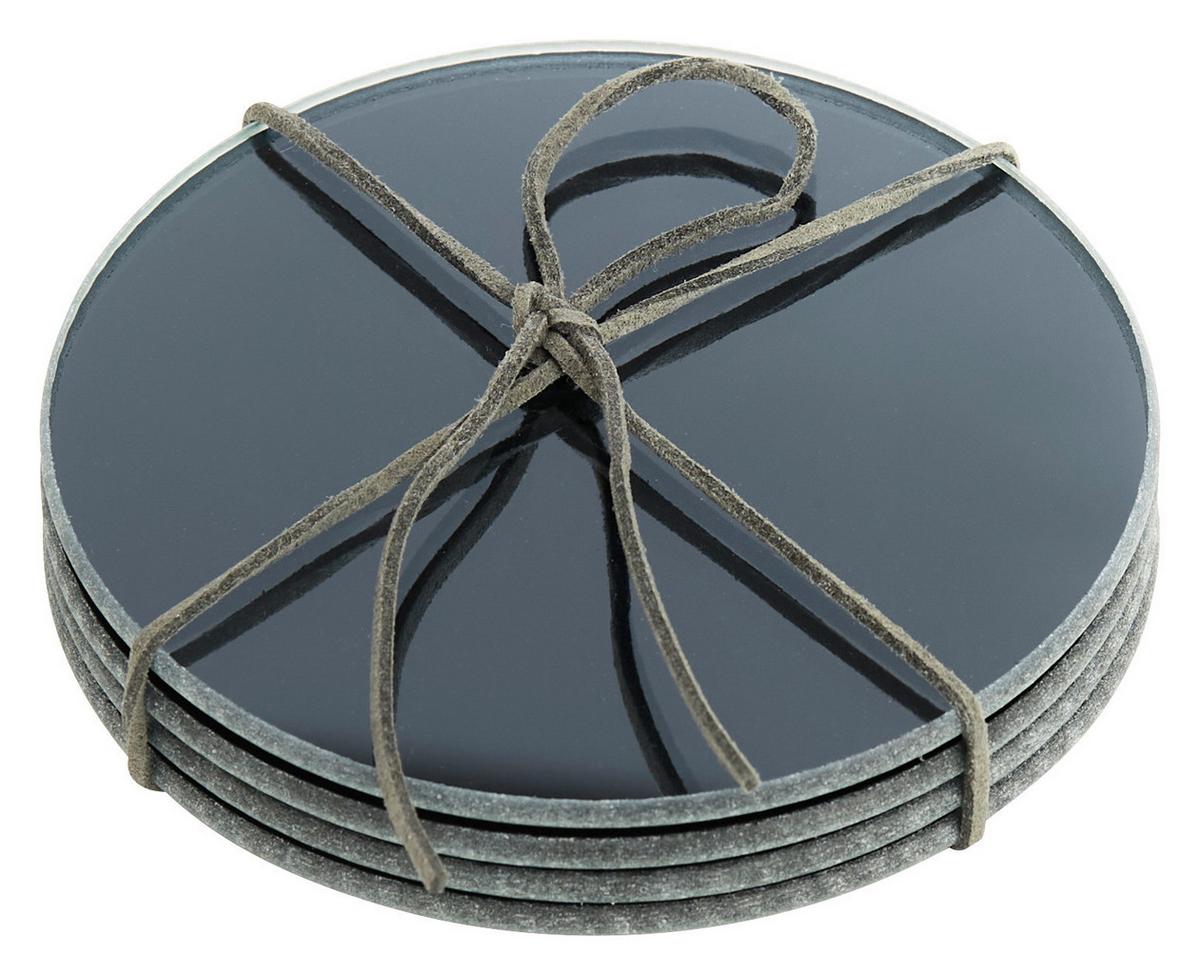 Untersetzer Mirror - Silberfarben/Roségold, Glas (10.5cm) - Trendline
