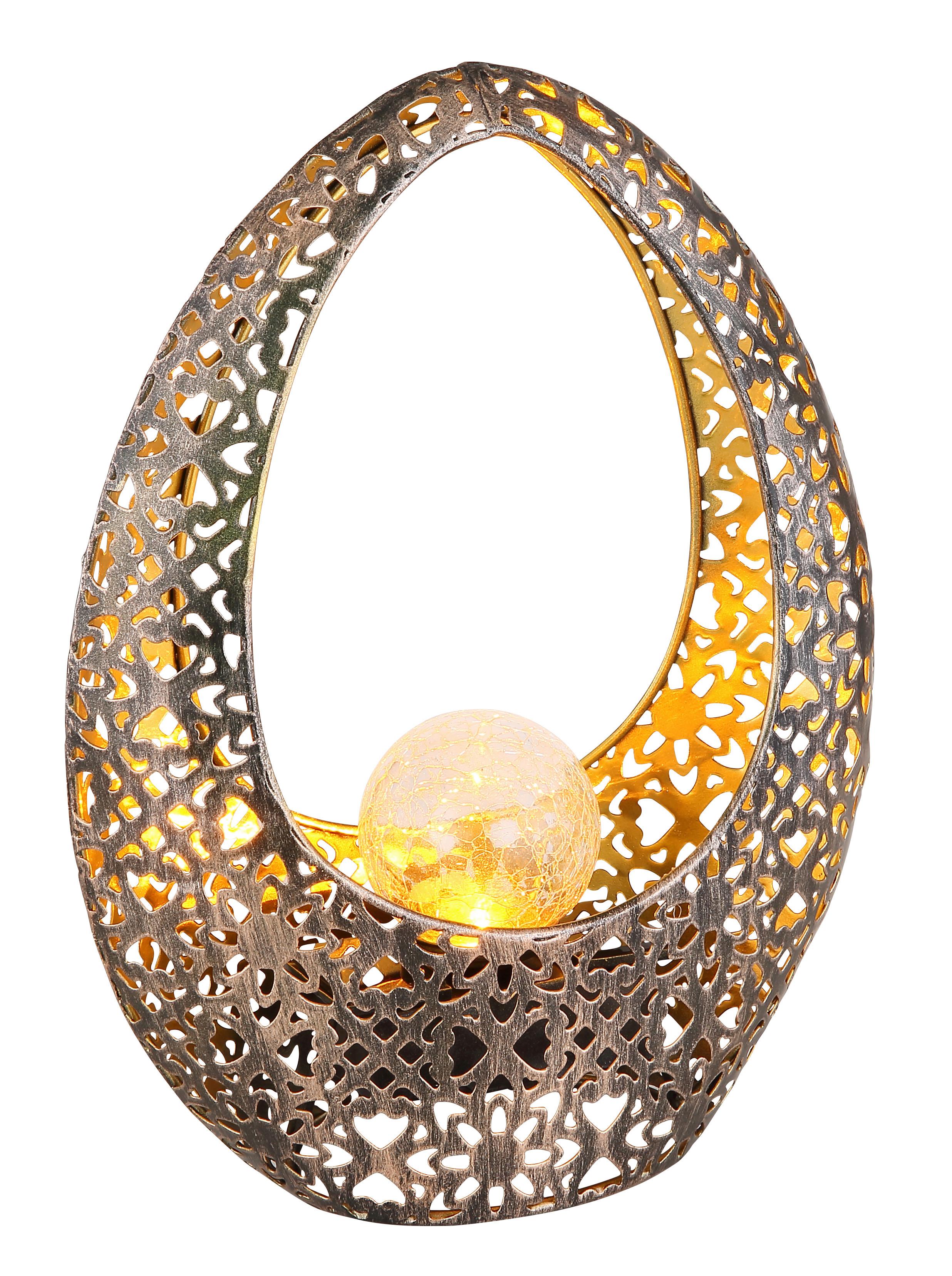 Solarna Svetilka Leila, S Sijalko - zlate barve/barve brona, Design, kovina/steklo (21.5/9.5/27.5cm) - Globo