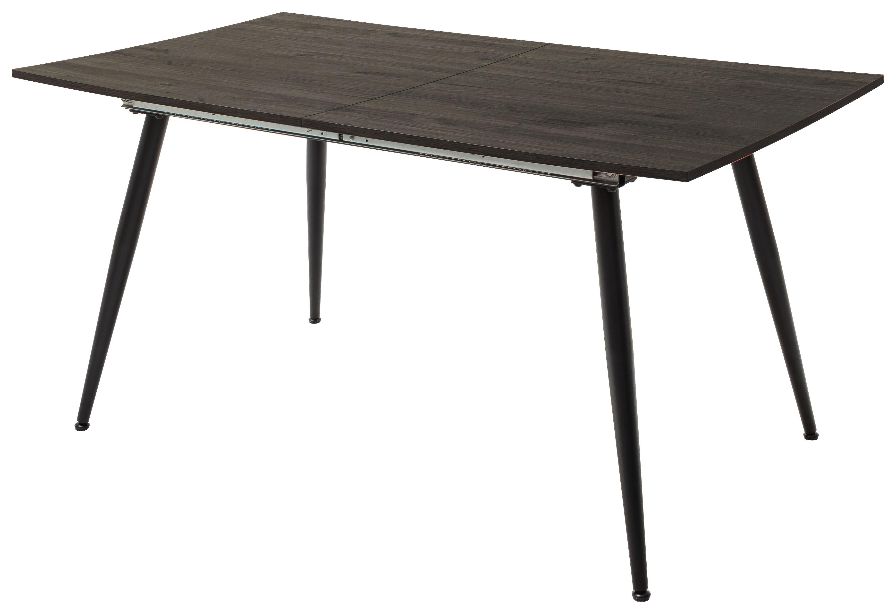 Raztegljiva Jedilna Miza Barbuda, 160-200 X 90 Cm - črna/barve hrasta, Moderno, kovina/leseni material (160-200/90/76cm) - MID.YOU