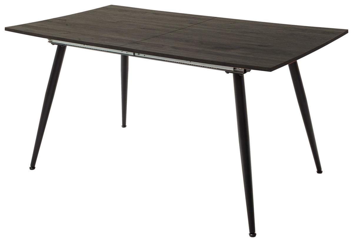 Raztegljiva Jedilna Miza Barbuda, 160-200 X 90 Cm - črna/barve hrasta, Moderno, kovina/leseni material (160-200/90/76cm) - MID.YOU
