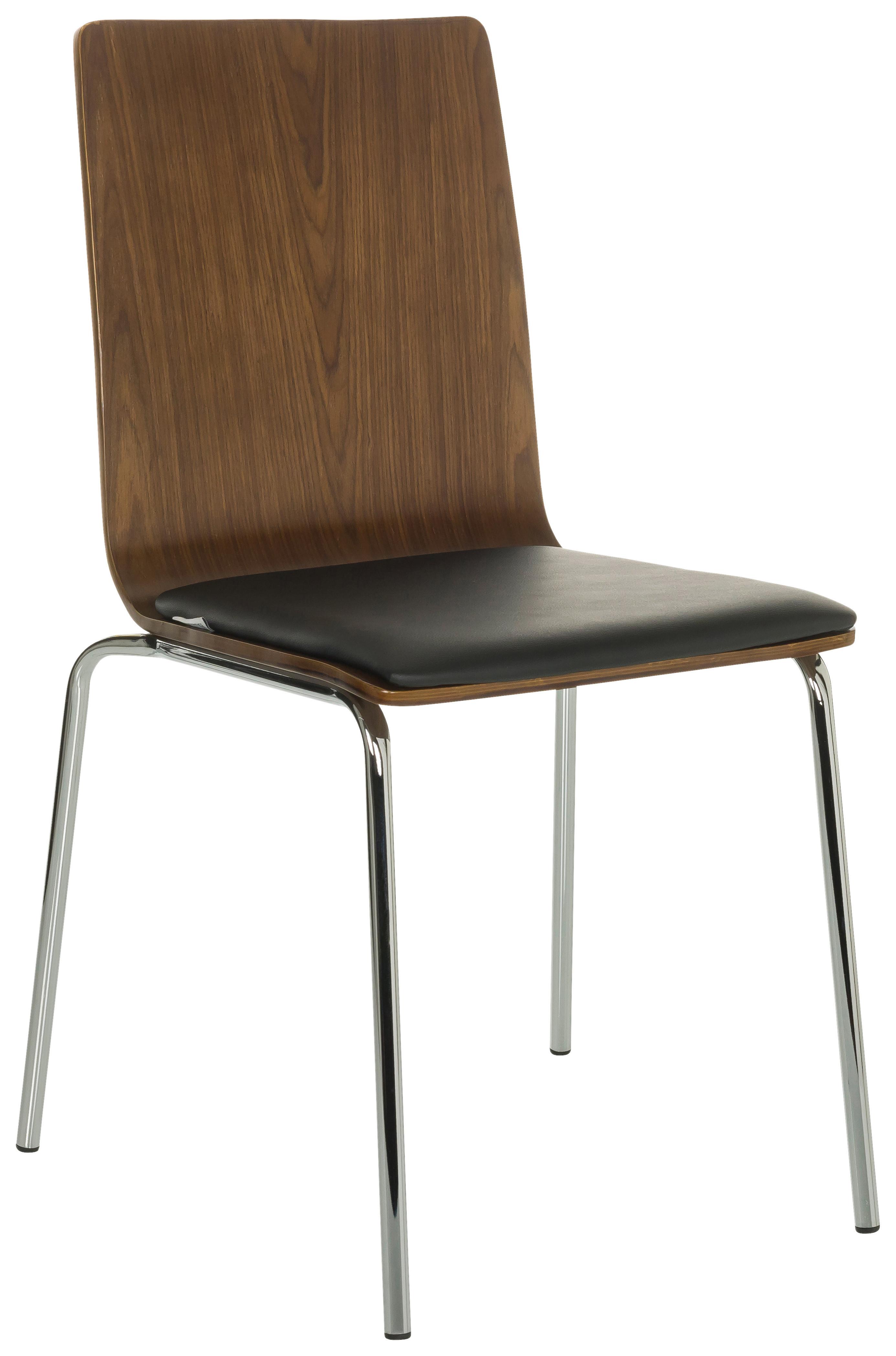 Konferenčni Stol Peria, Oreh, Črna - srebrne barve/črna, Basics, kovina/les (50/86/55cm) - MID.YOU