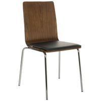 Konferenčni Stol Peria, Oreh, Črna - srebrne barve/črna, Basics, kovina/les (50/86/55cm) - MID.YOU