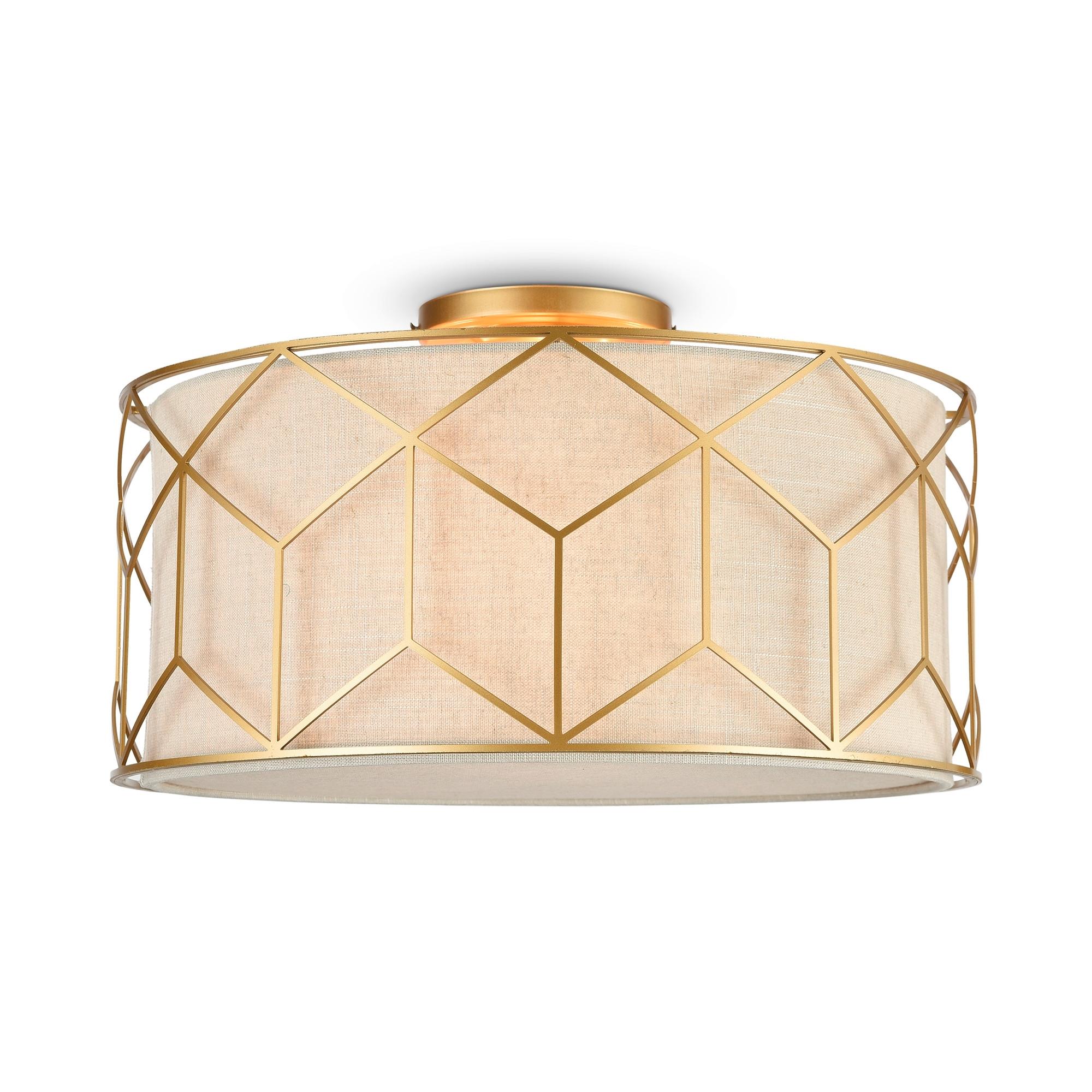 DECKENLEUCHTE MESSINA - Goldfarben, Trend, Kunststoff/Textil (43/19cm) - MAYTONI