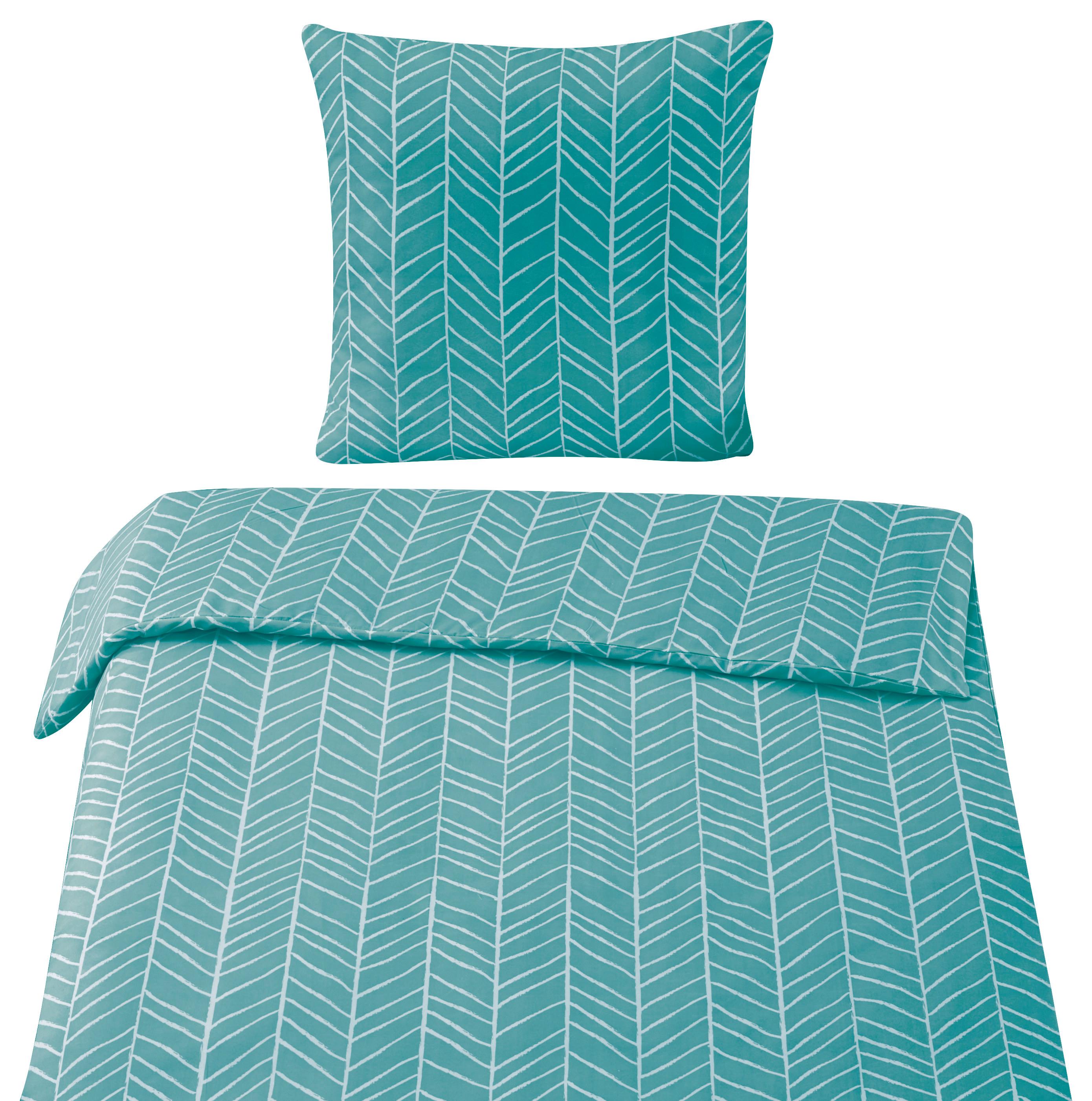 Bettwäsche Marble in Türkis ca. 135x200cm - Türkis, KONVENTIONELL, Textil (135/200cm) - Modern Living