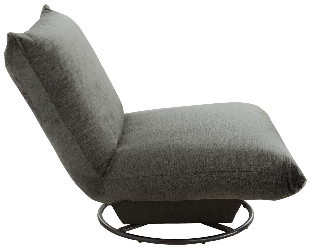Relaxsessel Cremona Anthrazit - Anthrazit/Schwarz, Design, Textil/Metall (100/78/96cm) - Livetastic