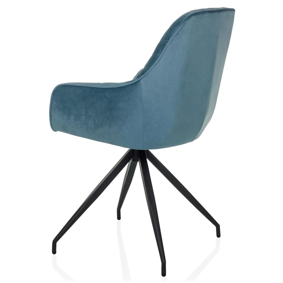 Naslanjač Elverum, Modrosiva - črna/modrosiva, Moderno, kovina/tekstil (58/87/57cm) - MID.YOU