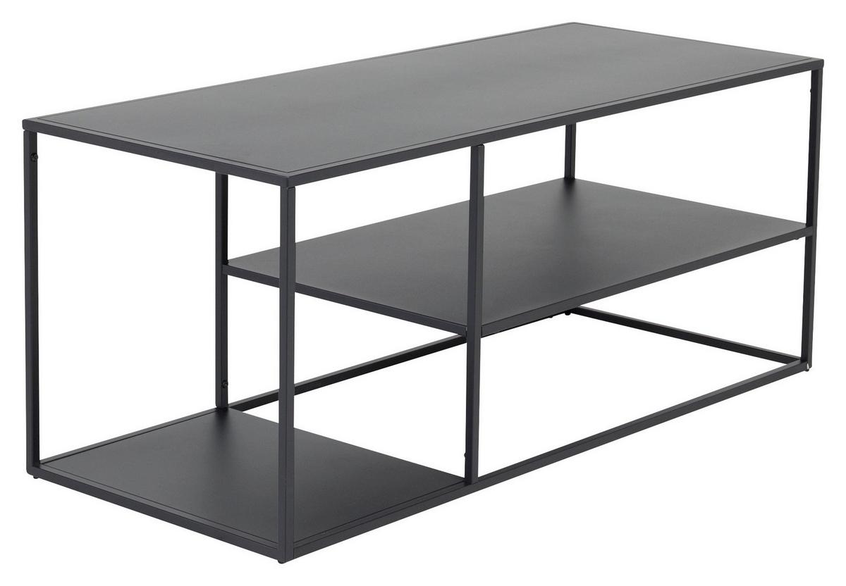 COUCHTISCH STAAL - Schwarz, Design, Metall (120/50/50cm) - Livetastic