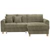 Kutna Garnitura Lille - maslinasto zelena/svijetlo smeđa, Moderno, tekstil/drvo (232/110/156cm) - Best Price