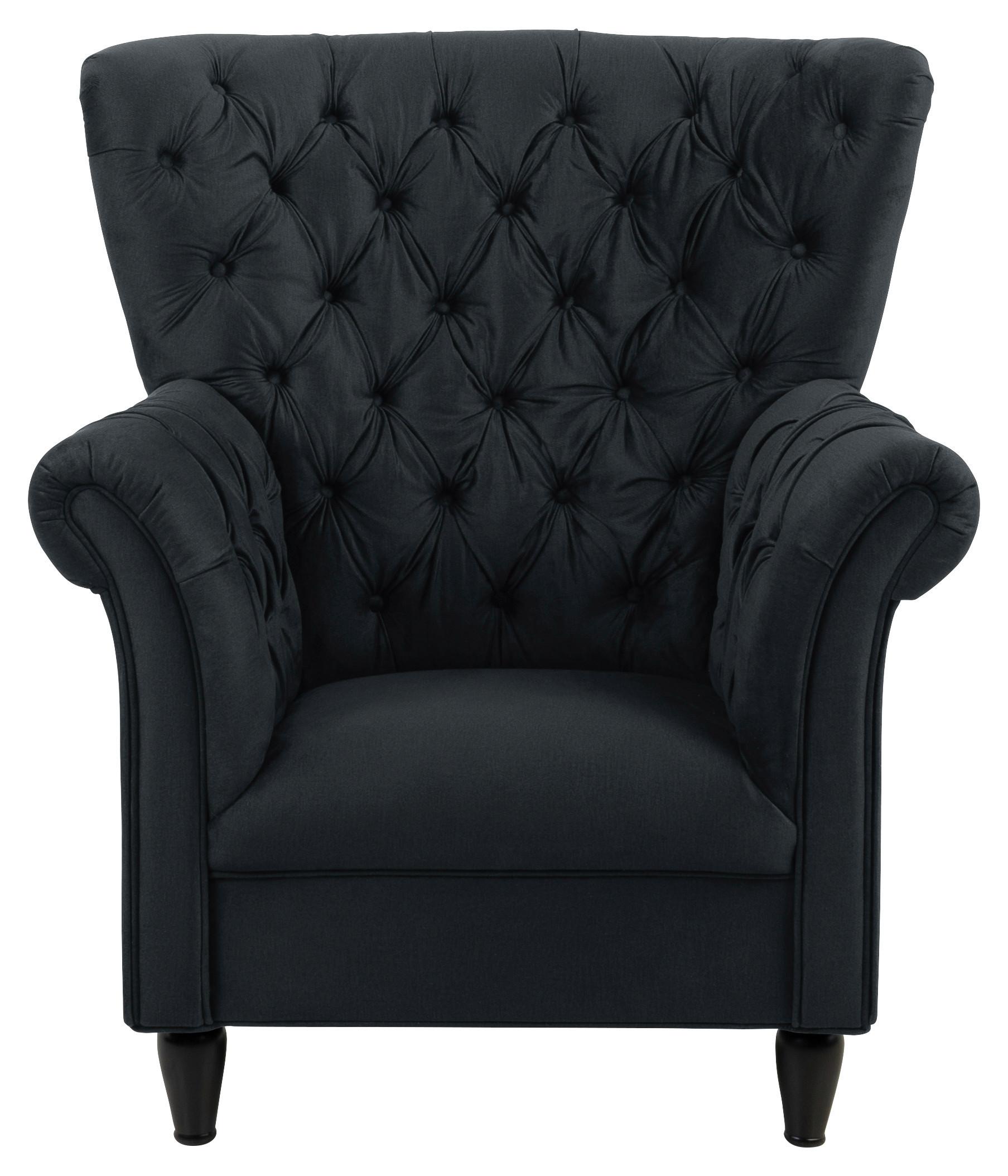 Fotelja Cupido - crna/antracit, Design, tekstil/drvo (96/112/86cm) - Mömax