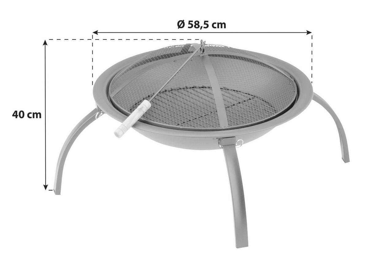 MISA PALENISKOWA FEUERSTELLE  CAPRI - czarny, Konventionell, metal (58,5/40cm)