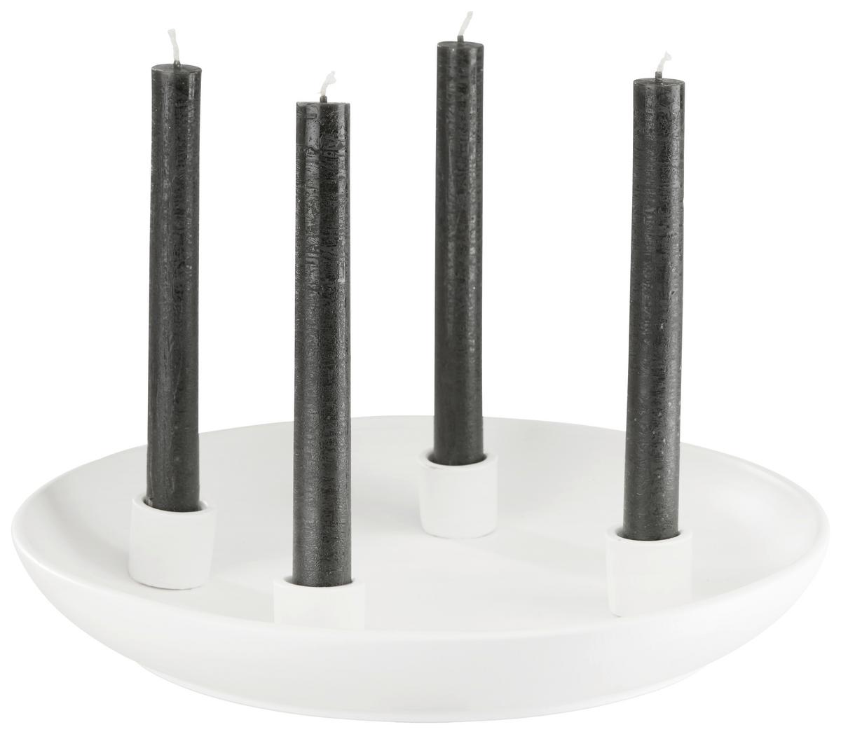 Gyertyatartó Fourth - fehér, Modern, kerámia (31/3,7cm) - Premium Living