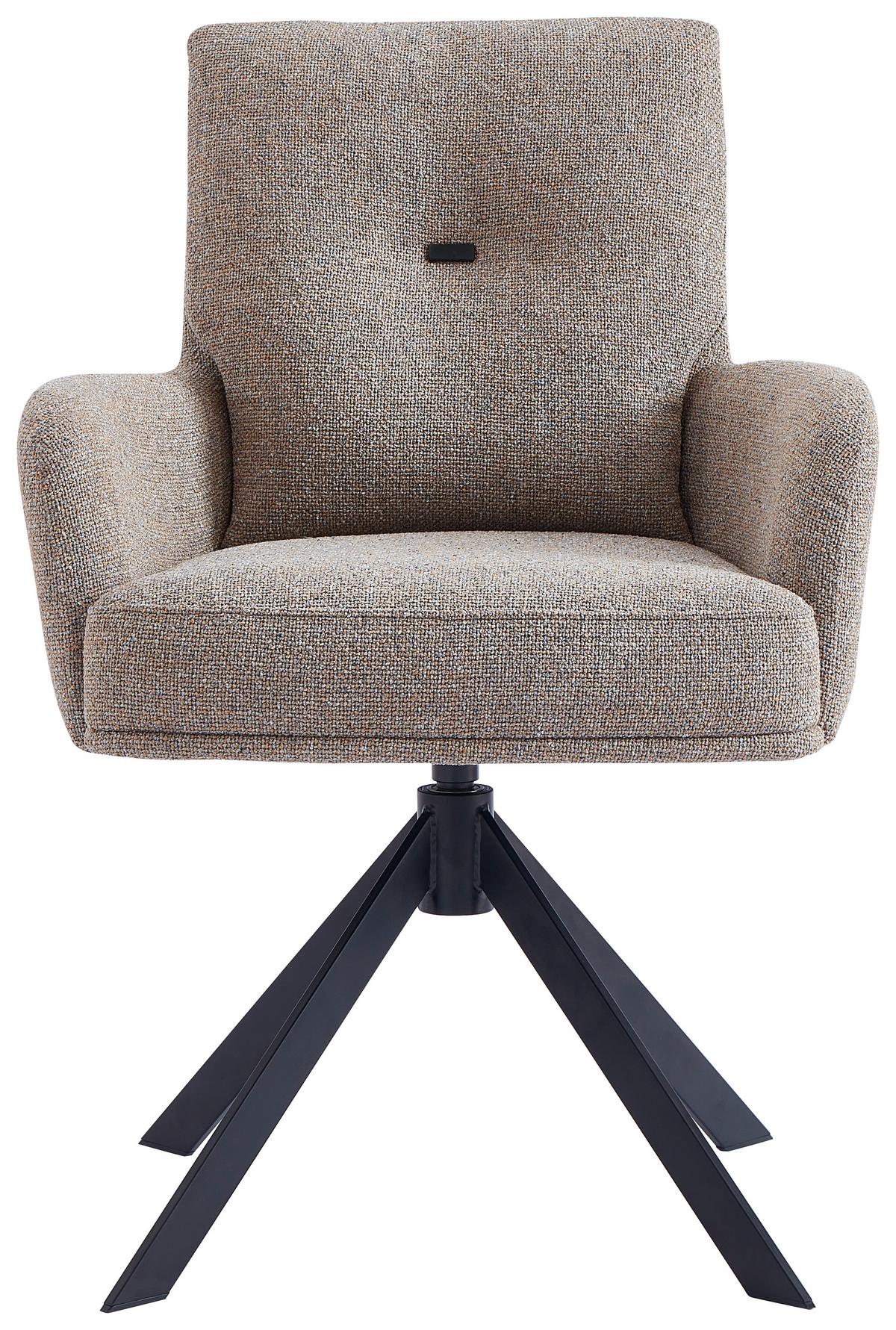 KRZESŁO Z PODŁOKIETNIKAMI MOLLY -EXKLUSIV- - czarny/szary, Design, metal/tkanina (60,5/88/67cm) - Novel