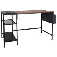 Pisalna Miza Workspace H I, Črna, Rjava - črna/rjava, Basics, kovina/leseni material (120/60/76cm) - MID.YOU