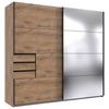 Schwebetürenschrank Saigon in Plankeneiche - Plankeneiche/Silberfarben, KONVENTIONELL, Glas/Holzwerkstoff (225/208/64cm) - Premium Living