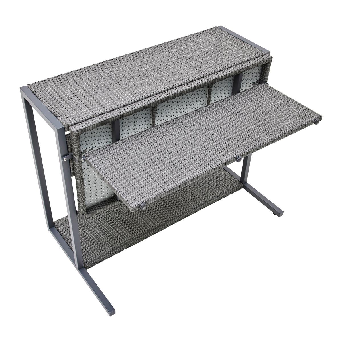 Set balcon Mario - gri deschis/gri, Modern, plastic/metal (110/86,5/80cm) - Bessagi Garden