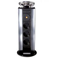 Steckdosenelement Evoline Port in Edelstahlfarbe - Edelstahlfarben/Schwarz (28cm) - Vogt