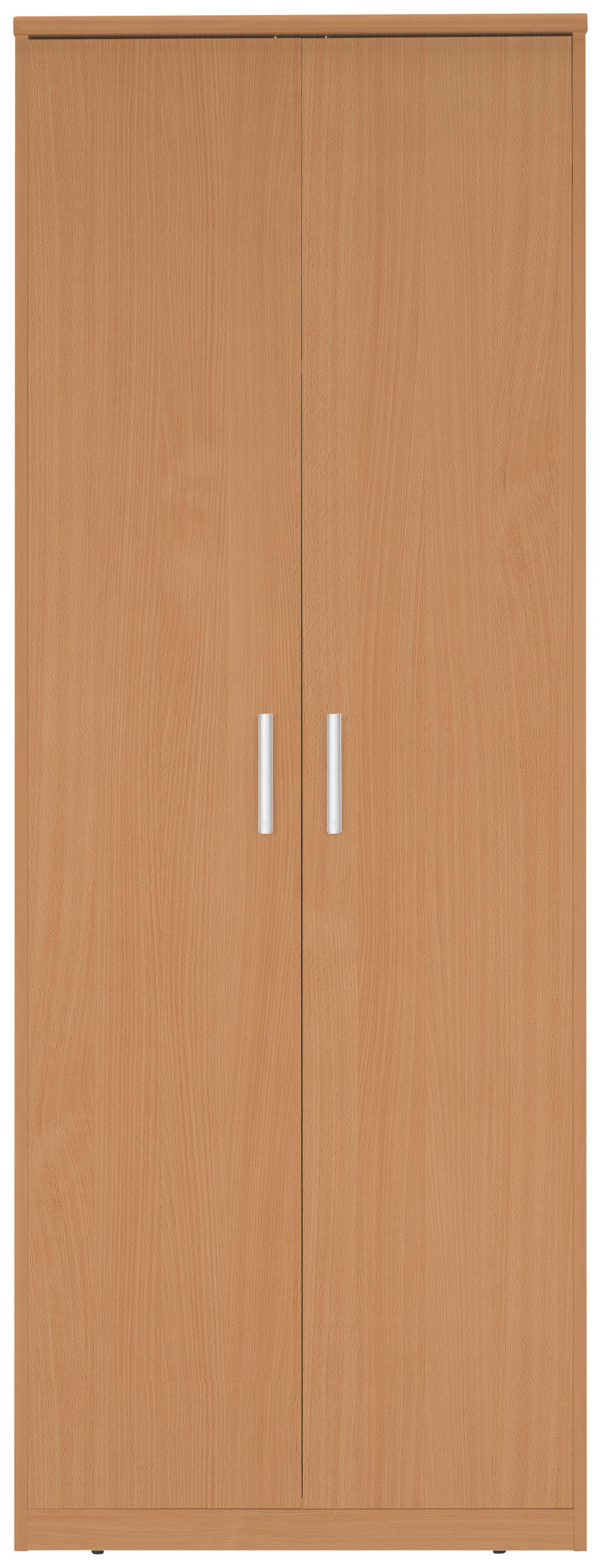 SZAFA NA UBRANIA EASY - kolor bukowy/kolor srebrny, Basics, materiał drewnopochodny/tworzywo sztuczne (72/194/54cm) - Xora