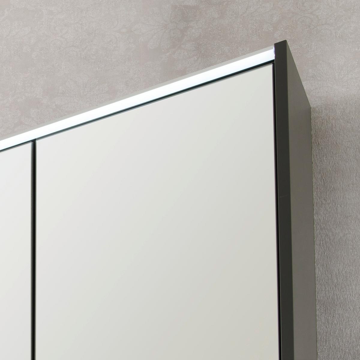 SZAFKA Z LUSTREM LARA - antracytowy/kolor aluminiowy, Modern, materiał drewnopochodny/metal (110/68,3/15cm) - Voleo