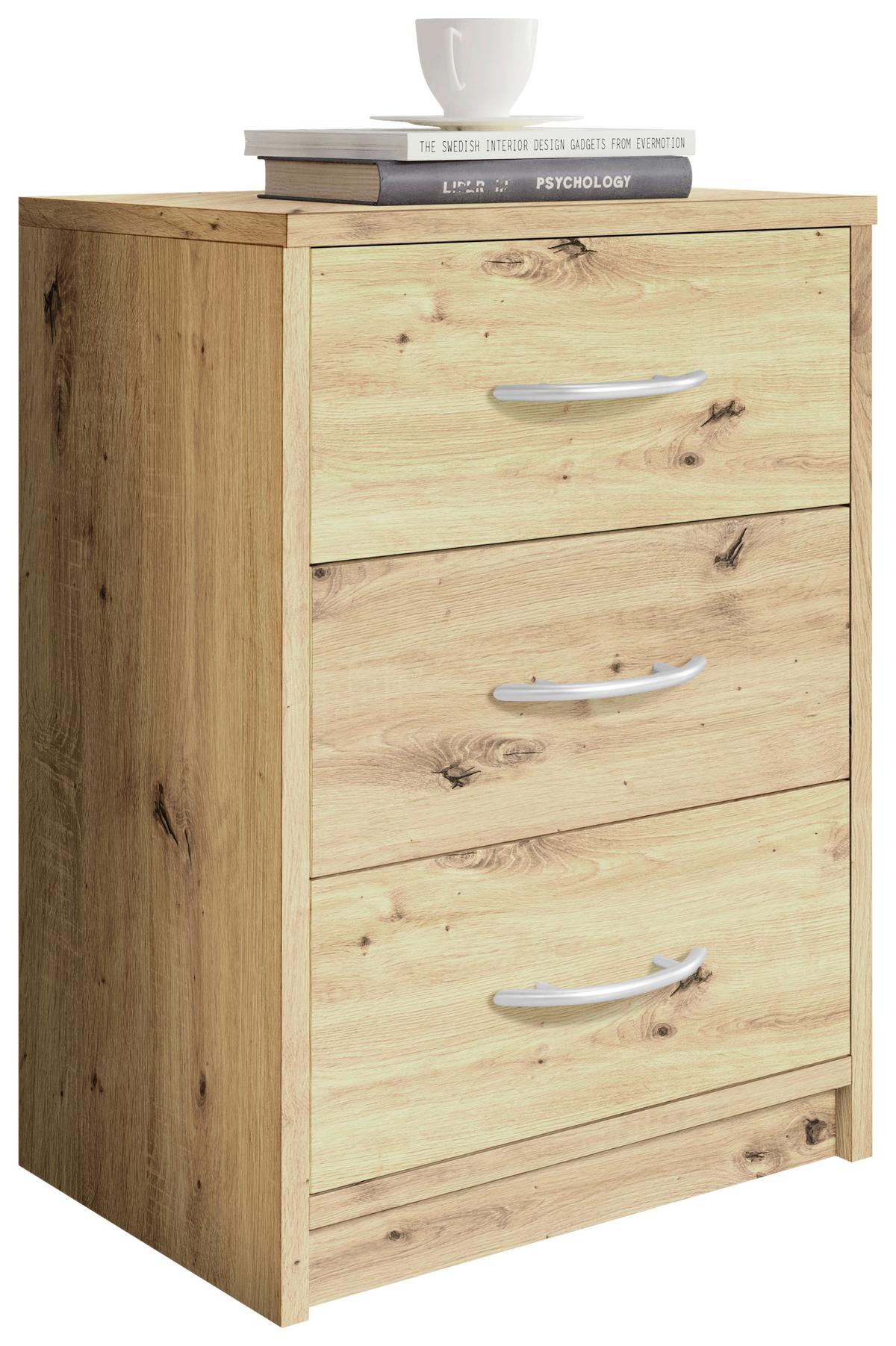 Noptiera PEPE - culoare lemn stejar, material pe bază de lemn (38,5/54/28cm) - Based