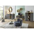 Highboard in Grau/Eichefarben - Eichefarben/Schwarz, MODERN, Holzwerkstoff/Kunststoff (100/120/40cm) - MÖMAX modern living