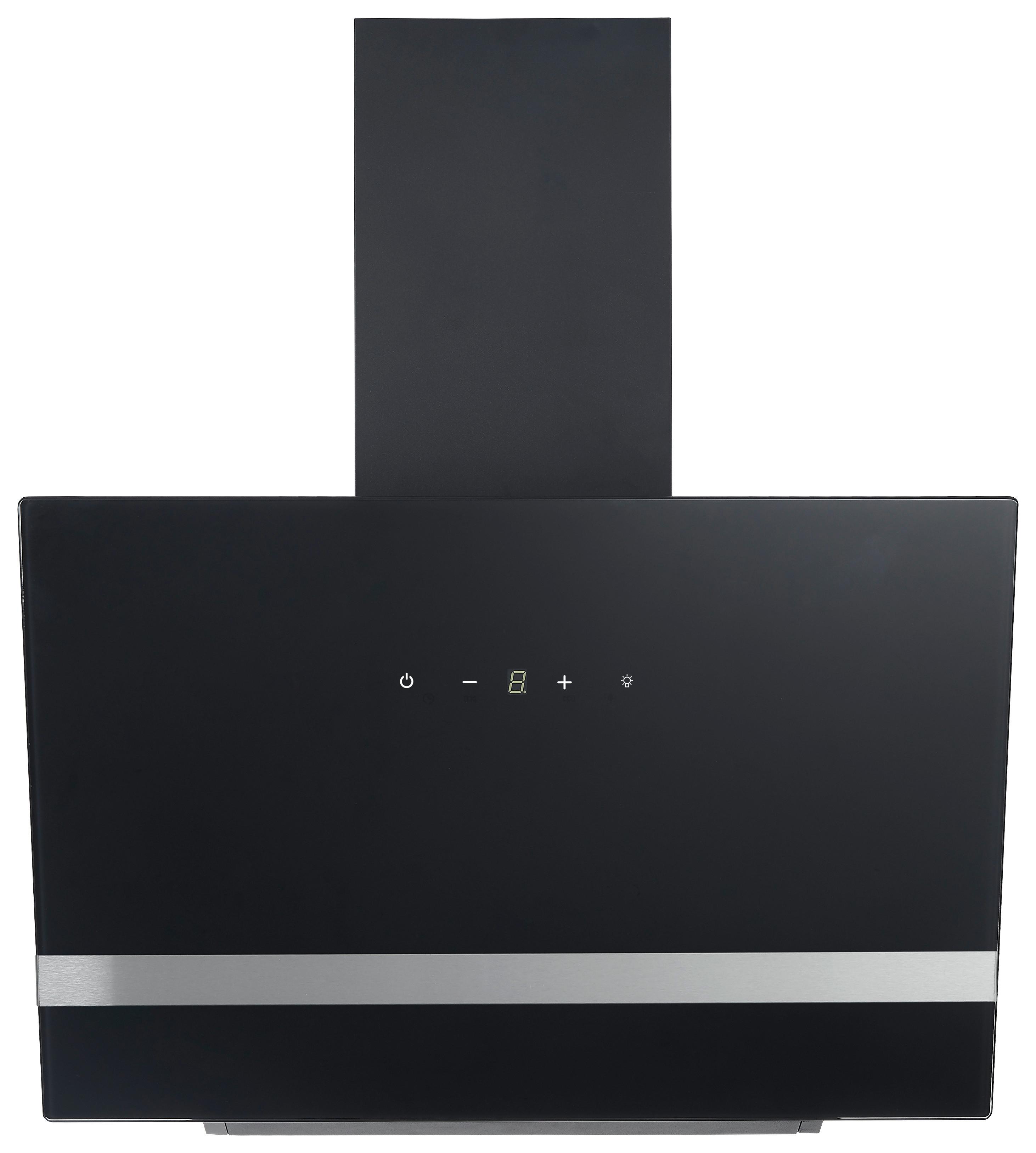 Dunstabzugshaube Hera Metall/ Glas Schwarz mit LED B: 60 cm - Schwarz, Trend, Glas/Metall (59,5/74,2-109,2/38,5cm) - Respekta