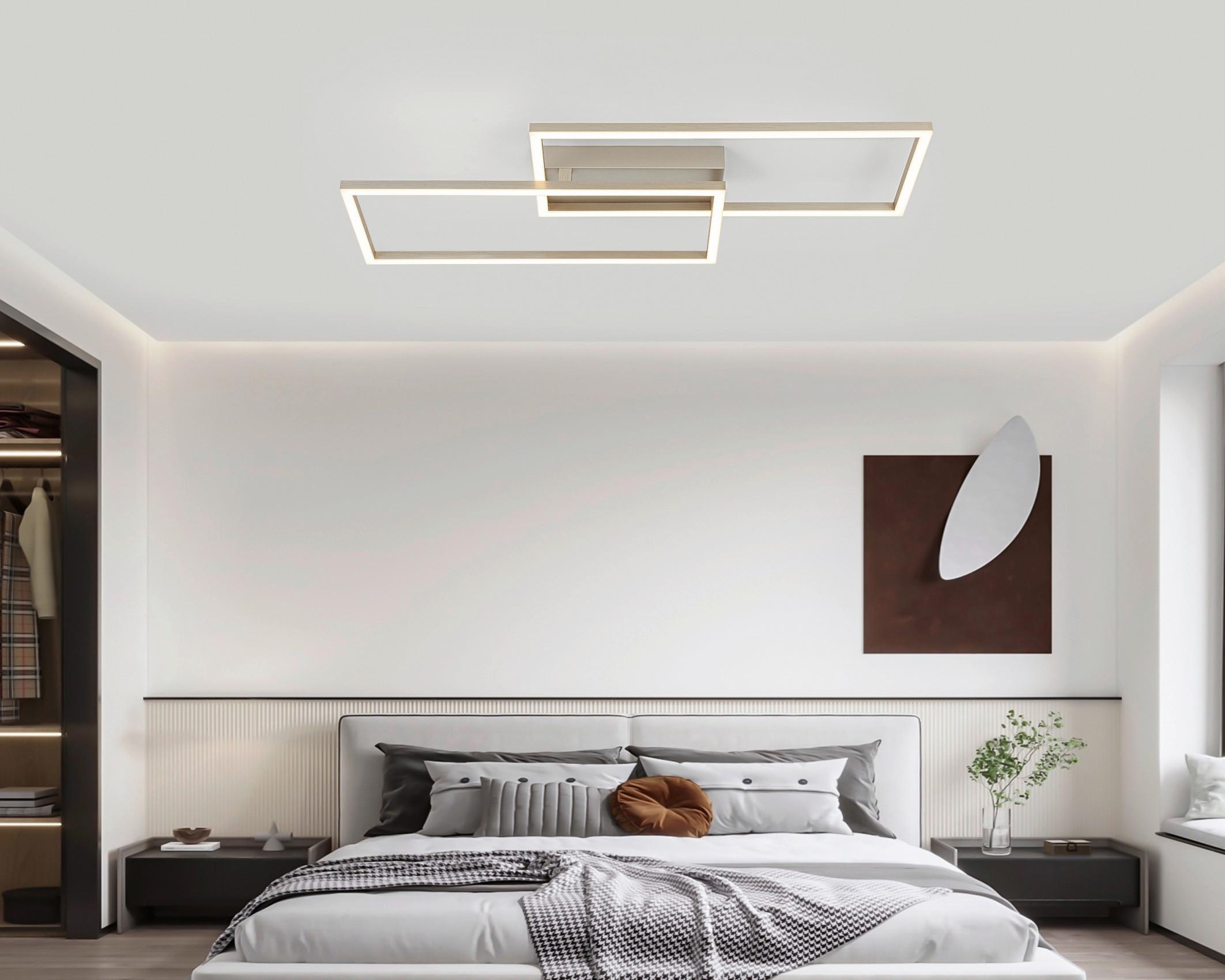 LED-Deckenleuchte Cem Champagnerfarben max. 30 Watt - Champagner, MODERN, Kunststoff/Metall (75/30/7cm) - Mömax