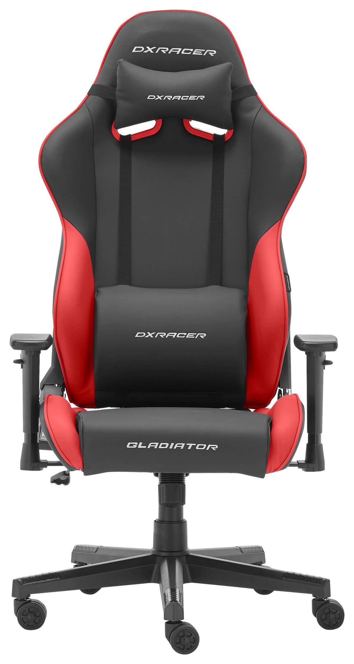 KRZESŁO GAMINGOWE DX RACER GLADIATOR - czerwony/czarny, Design, tworzywo sztuczne/tkanina (70/126/70cm) - Dxracer