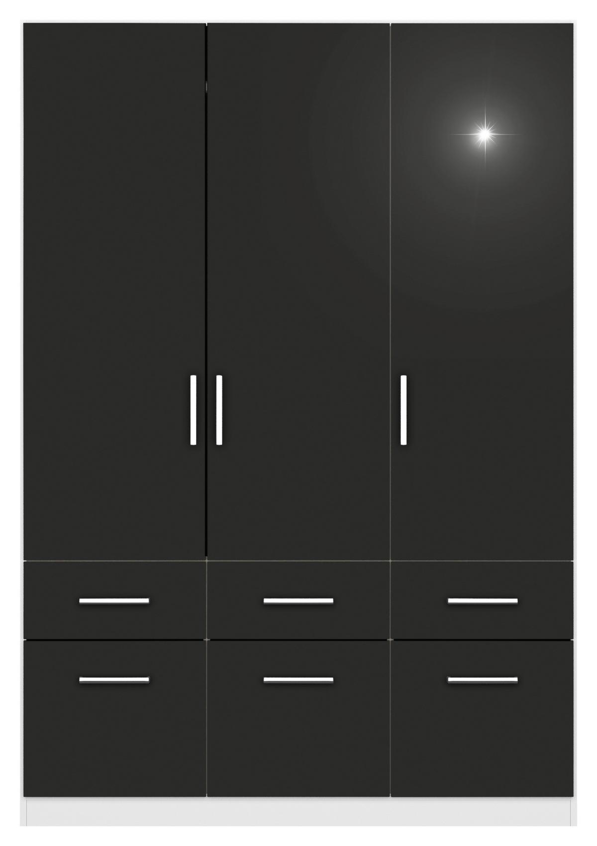 Ormar S Klasičnim Vratima Berlin - bijela/siva, Moderno, drvni materijal/plastika (136/197/54cm) - Modern Living