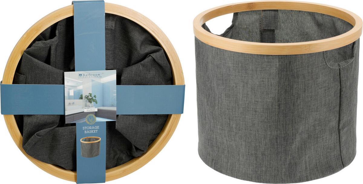 Tárolókosár Ralf - fekete, textil (30/24,5cm)