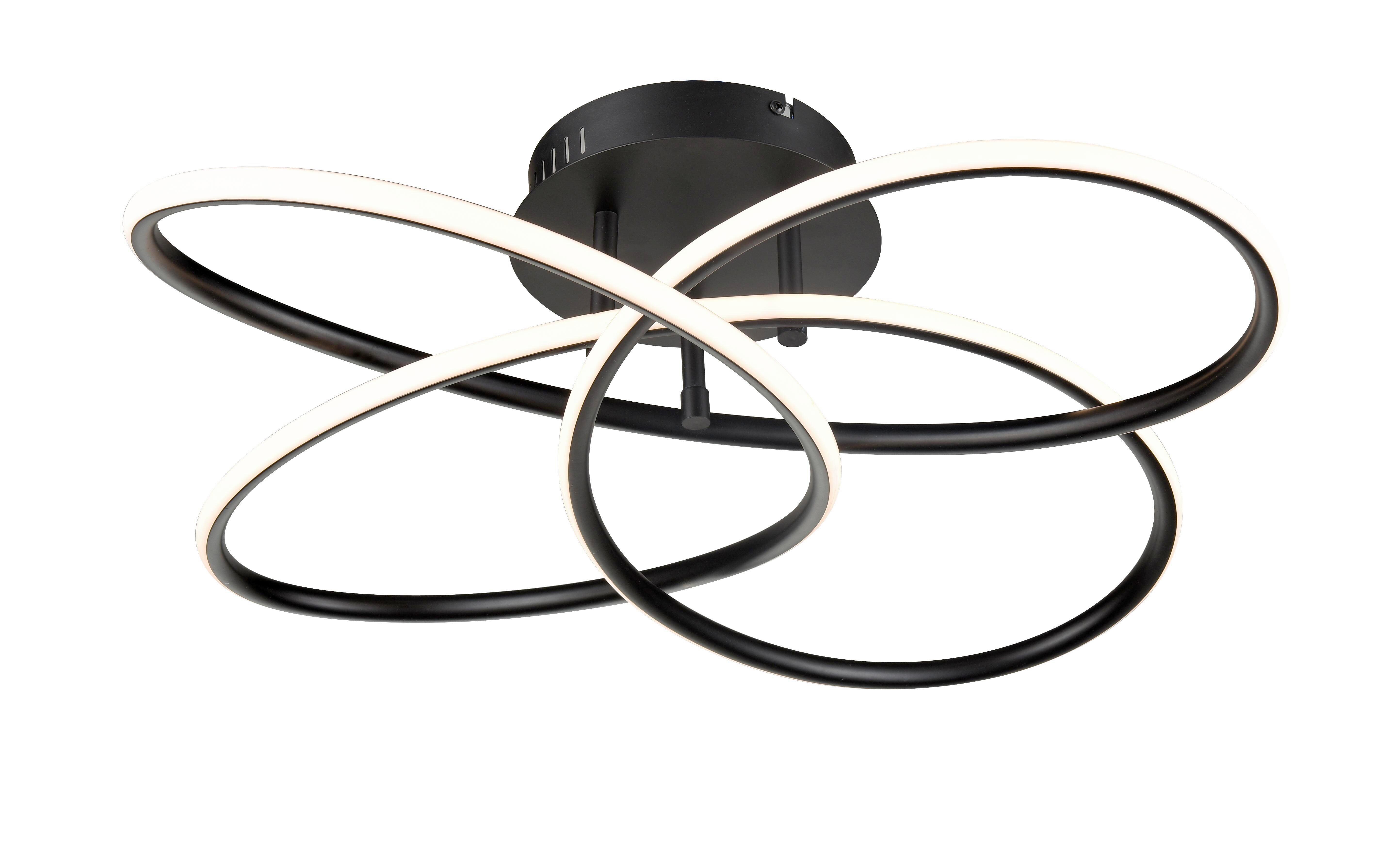 LED-Deckenleuchte Eri max. 24 Watt - Schwarz, Romantik / Landhaus, Kunststoff/Metall (40/19cm) - Premium Living