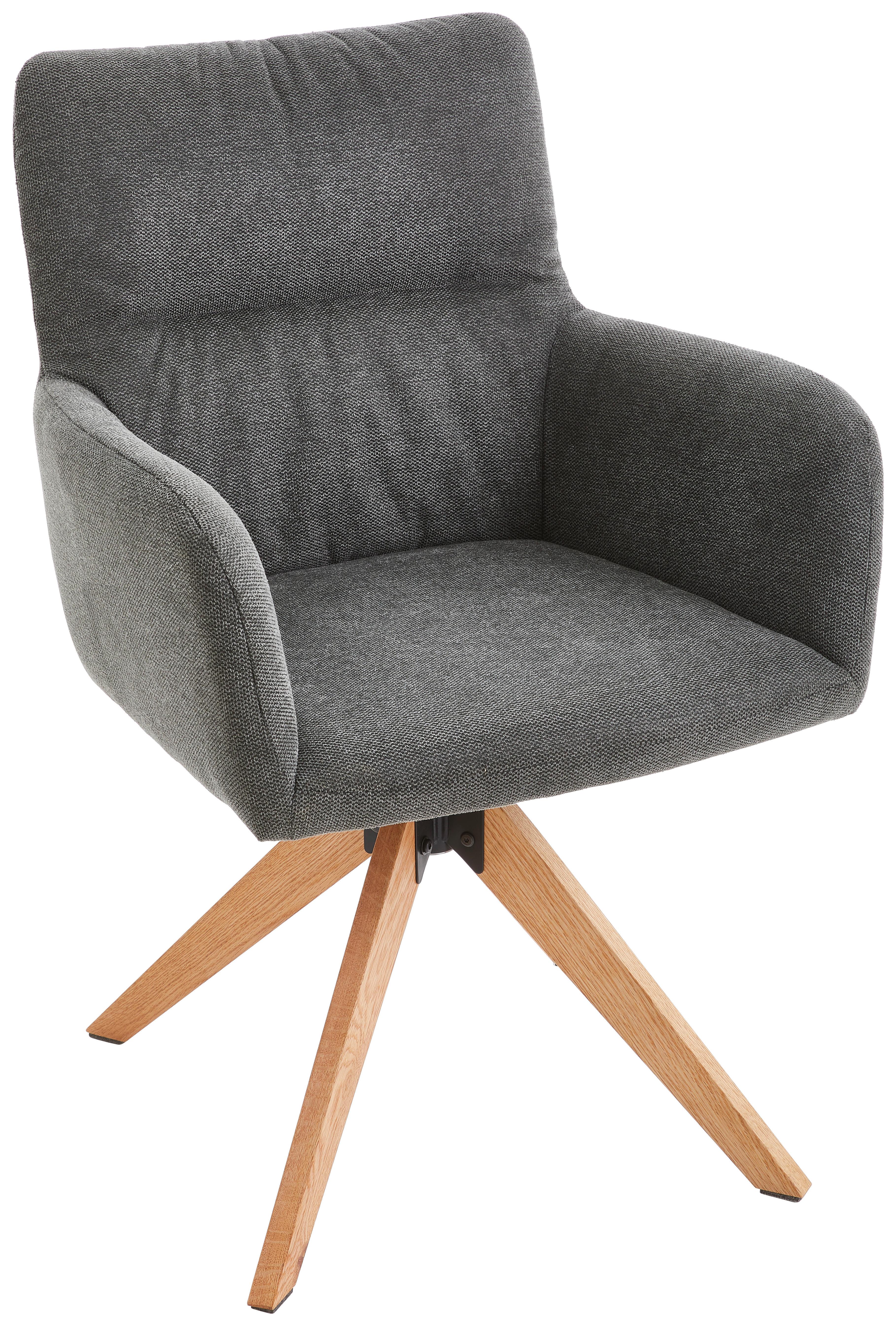 KRZESŁO Z PODŁOKIETNIKAMI TUNIS - kolor dębowy/ciemnoszary, Modern, metal/drewno (60/89/63cm) - Livetastic