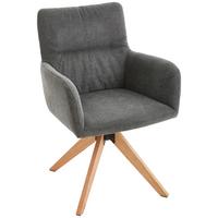 KRZESŁO Z PODŁOKIETNIKAMI TUNIS - kolor dębowy/ciemnoszary, Modern, metal/drewno (60/89/63cm) - Livetastic