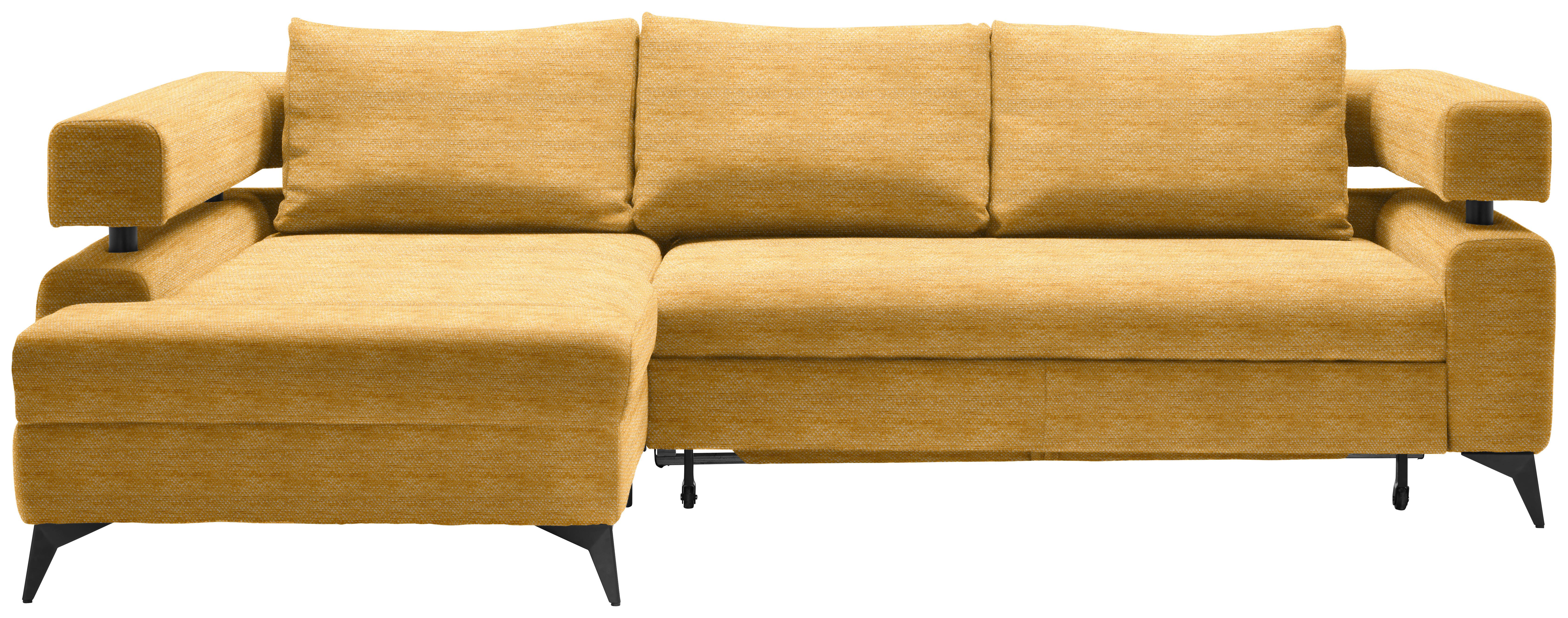 Kutna Garnitura Rosalie - curry žuta/crna, Konvencionalno, tekstil/metal (184/75-89/265cm) - Modern Living