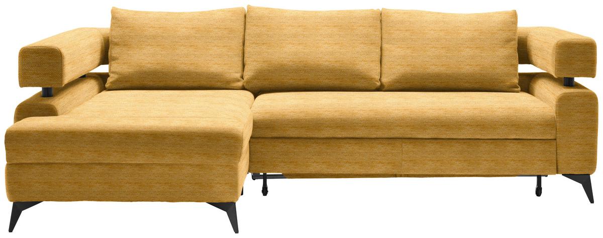 Kutna Garnitura Rosalie - curry žuta/crna, Konvencionalno, tekstil/metal (184/75-89/265cm) - Modern Living