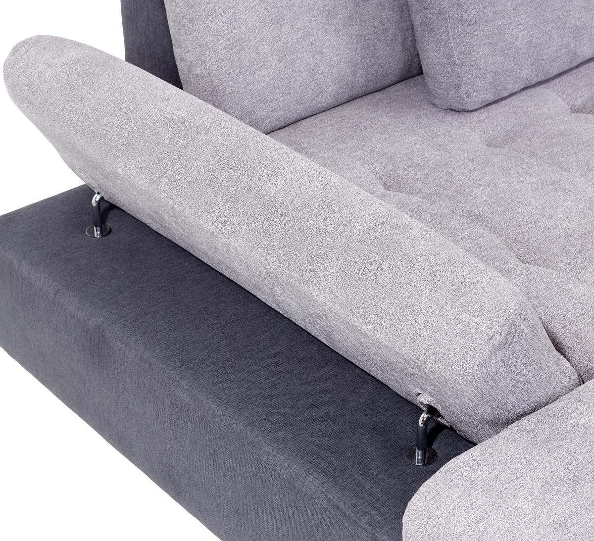 Kutna Garnitura Madera - siva/srebrne boje, Moderno, tekstil/plastika (190/358/212cm) - Premium Living