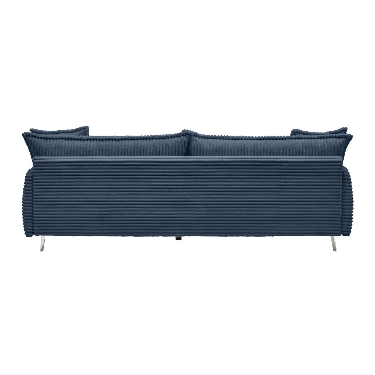 Bigsofa Kiss Dunkelblau - Chromfarben/Schwarz, Modern, Holz/Metall (241/90/117cm) - Mömax