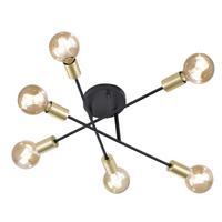Deckenleuchte Cross in Schwarz max. 40 Watt - Schwarz, Design, Metall (56,6/19,1cm) - Trio Leuchten