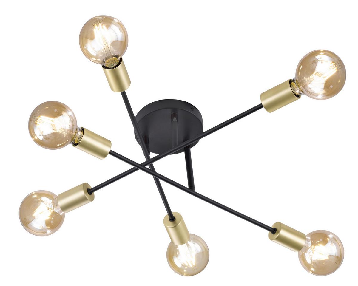 Deckenleuchte Cross in Schwarz max. 40 Watt - Schwarz, Design, Metall (56,6/19,1cm) - Trio Leuchten