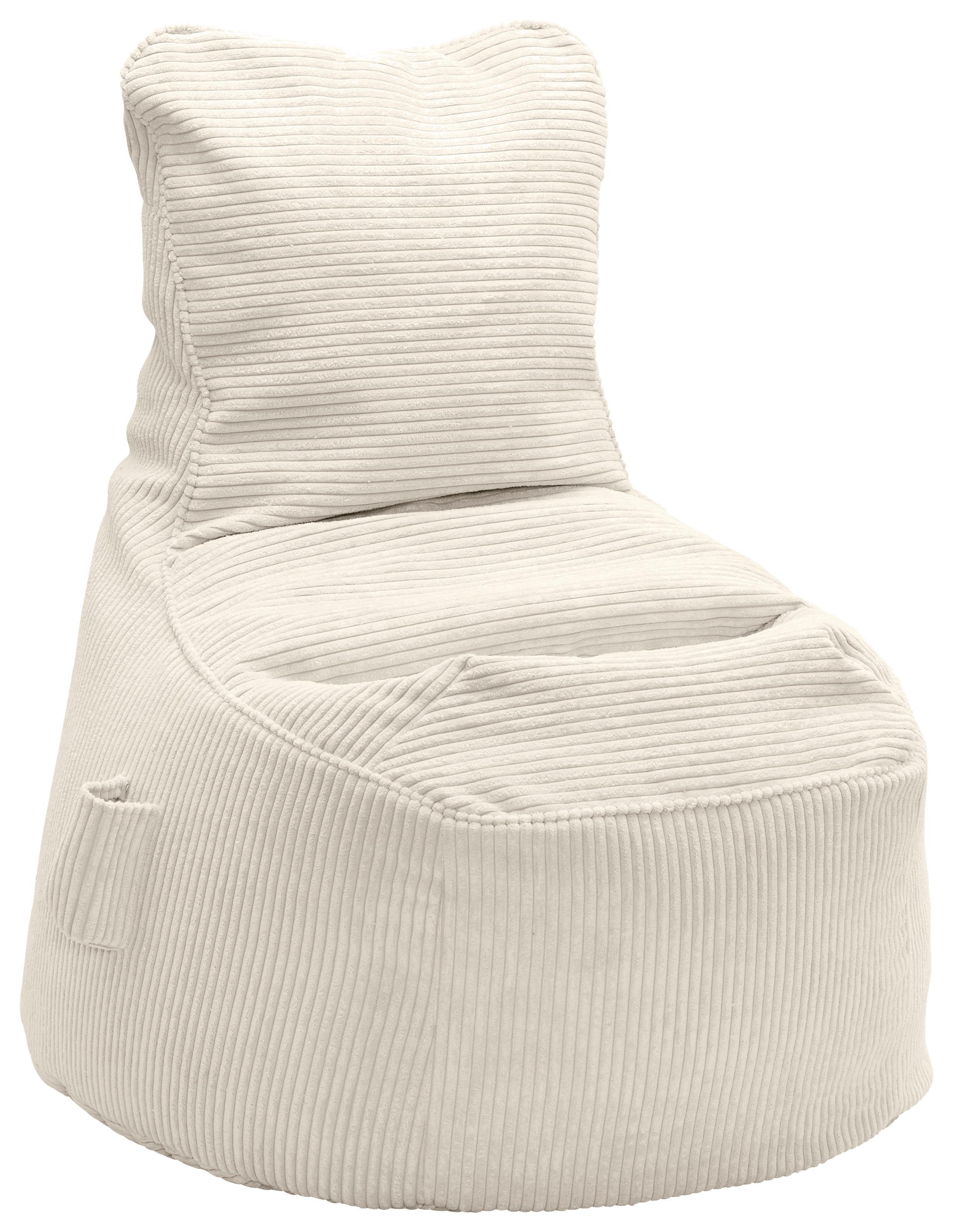Sitzsack Cortona Cord Weiß - Weiß, MODERN, Textil (85/100/85cm) - Mömax