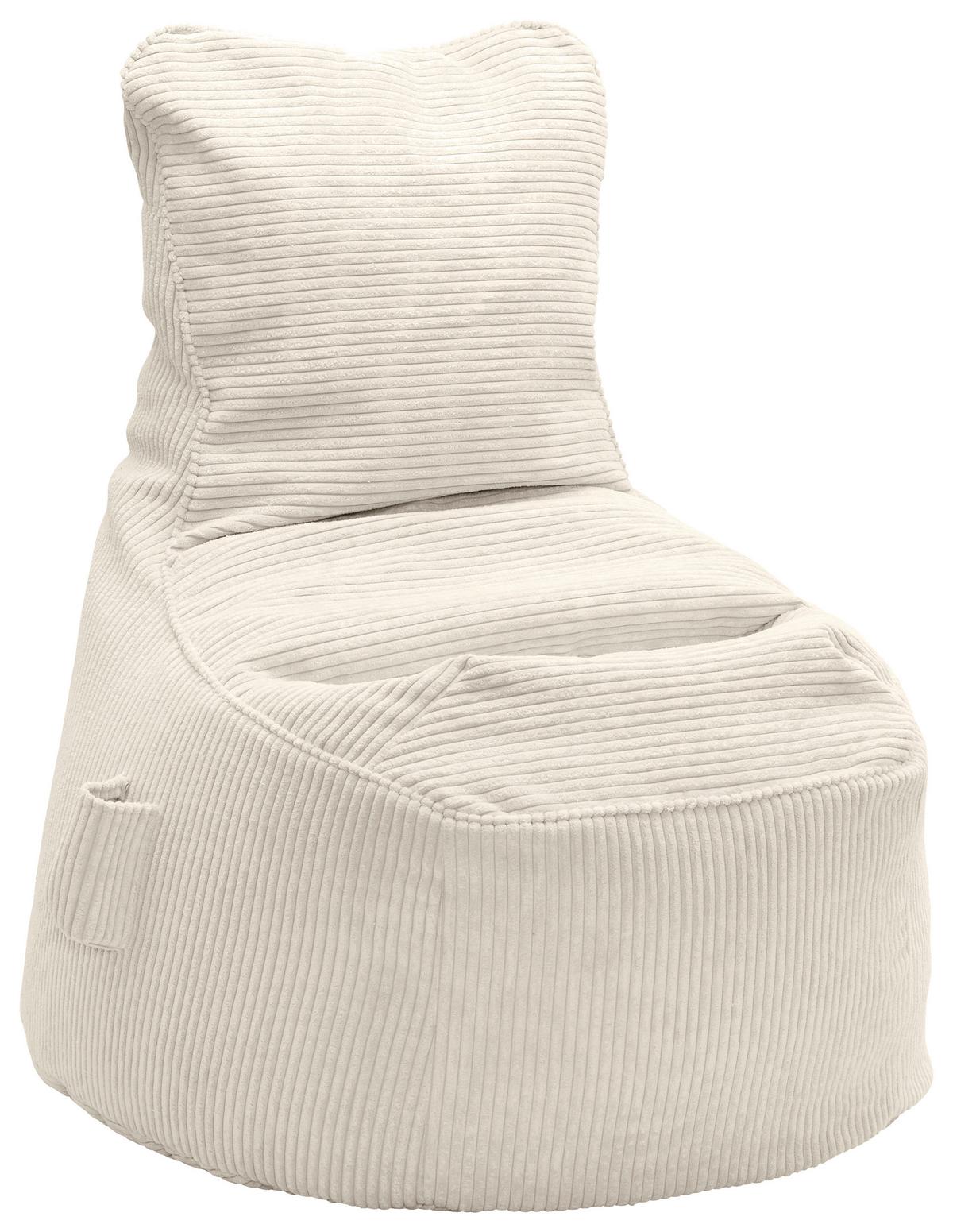Sitzsack Cortona Cord Weiß - Weiß, MODERN, Textil (85/100/85cm) - Mömax
