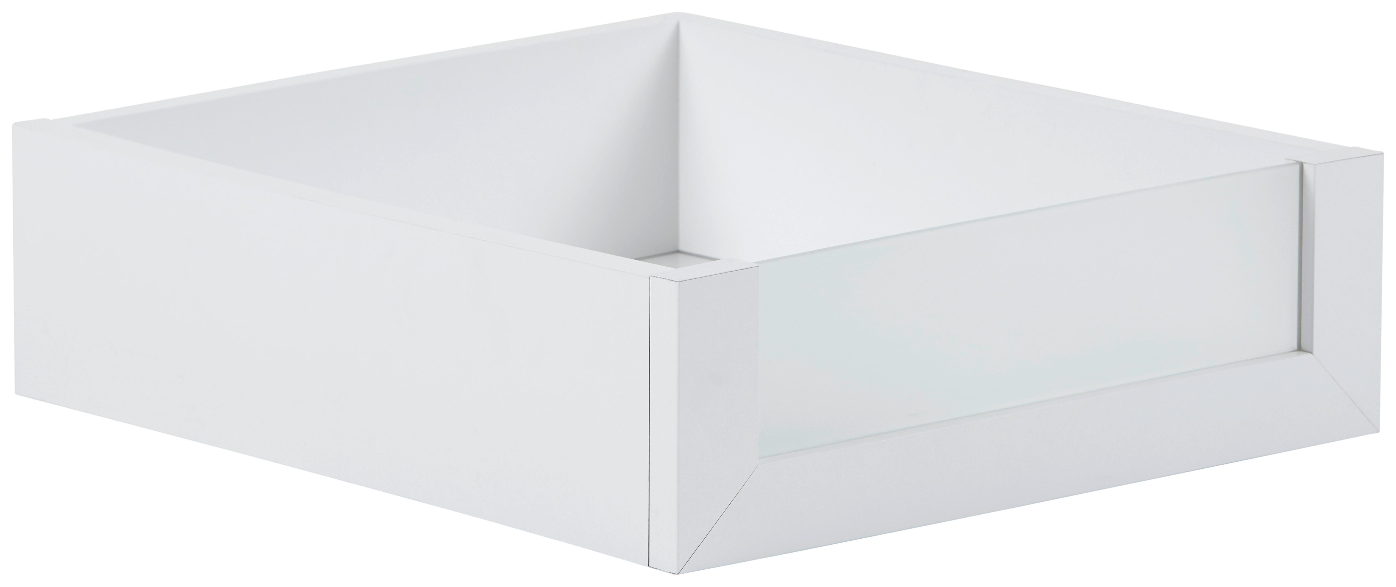 Schublade "UNIT" in Weiß - Weiß, MODERN, Glas/Holzwerkstoff (37,5/12/45cm) - Based