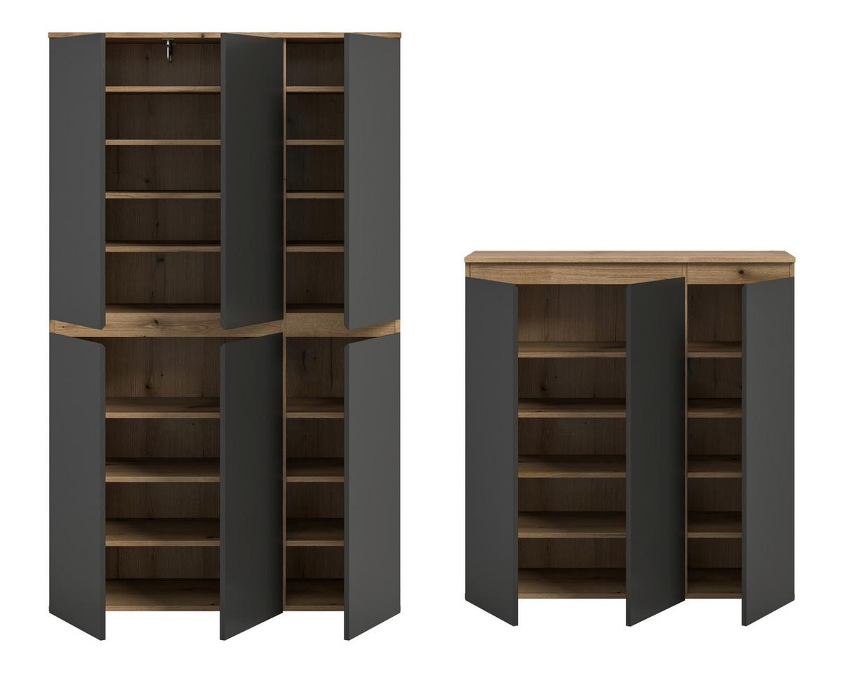 Garderobenschrank Scarpa Anthrazit/Eiche - Eichefarben/Anthrazit, Design, Holzwerkstoff/Kunststoff (235/175/37cm) - Livetastic