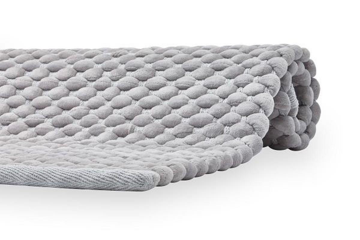 DYWANIK ŁAZIENKOWY MAKS - jasnoszary, Basics, tkanina (70/120cm) - Aquanova