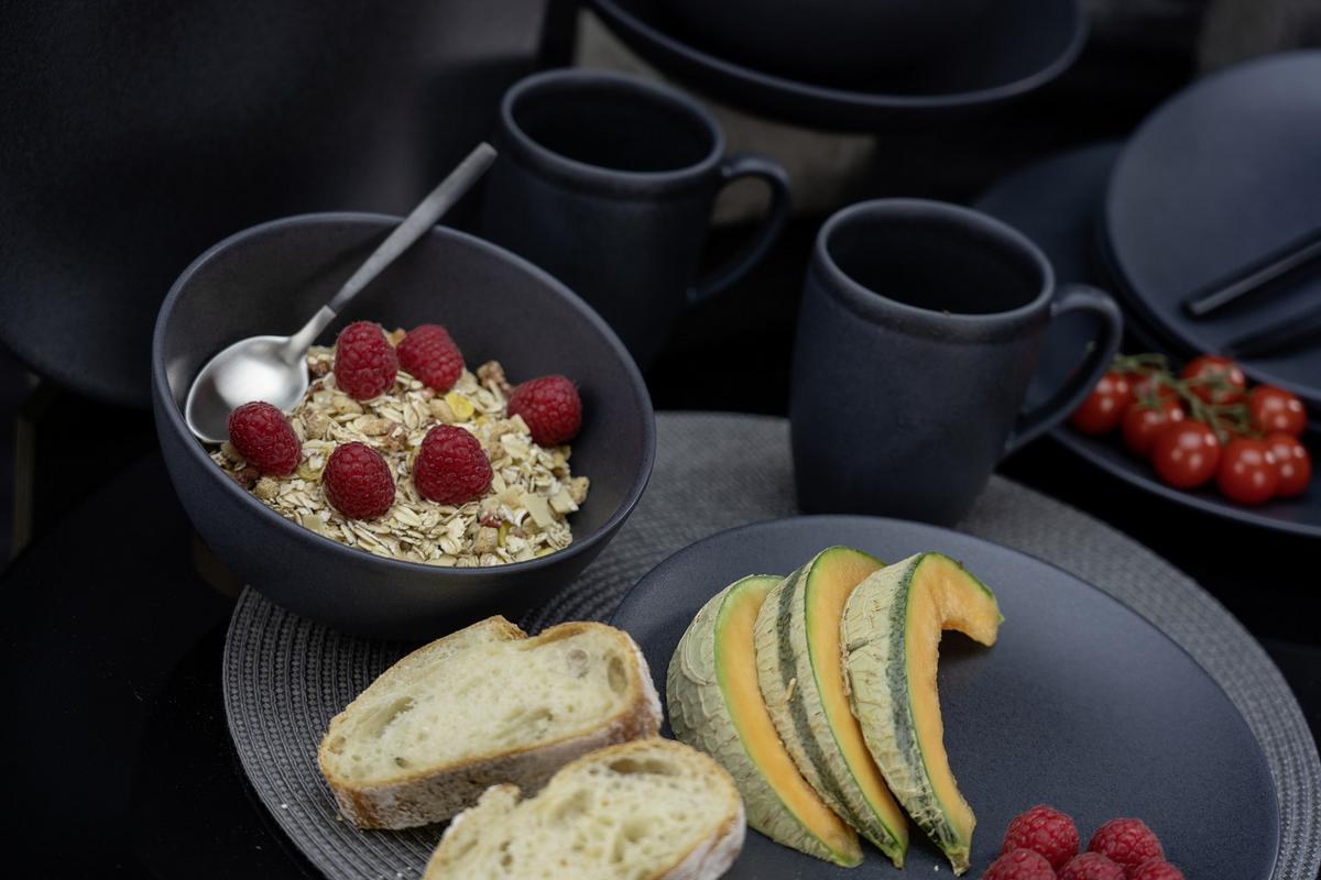 Kombinirani Servis Soft Touch Black, 16-Delni - črna, Trend, keramika - Creatable