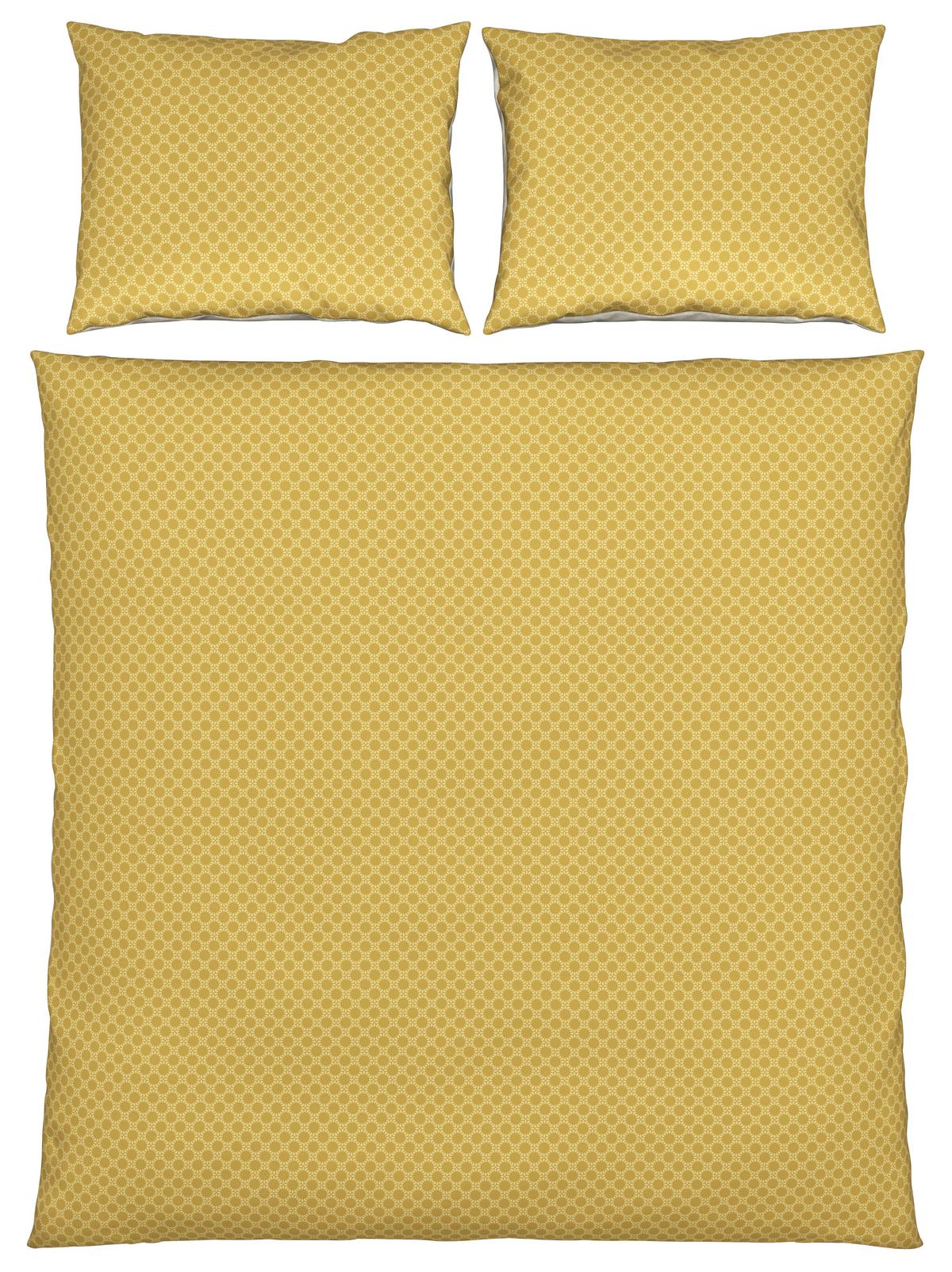 Wendebettwäsche Mici-Wende XXL in Gelb/Natur ca. 200x220cm - Gelb/Naturfarben, KONVENTIONELL, Textil (200/220cm) - Modern Living