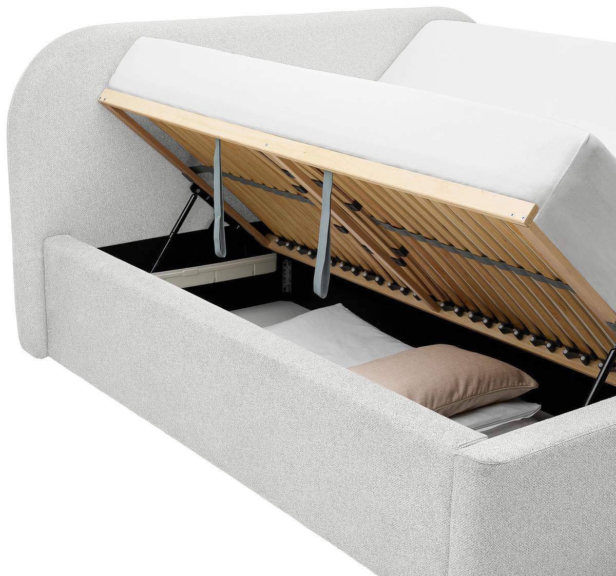 Oblazinjena Postelja - črna/krem barve, Design, tekstil (180/200cm) - Mömax