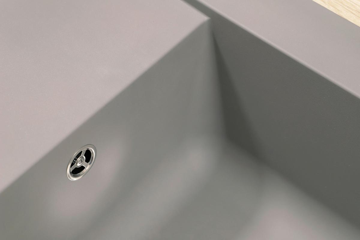 Spüle Respekta Denver 100X501BG Grau - Grau, Trend, Glas/Kunststoff (100/19,8/50cm) - Respekta