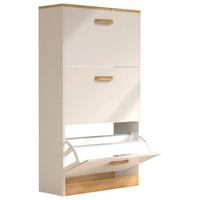 Schuhschrank HALOM M Weiß ca. 59x105x22 cm - Honigeiche/Weiß, LIFESTYLE, Holzwerkstoff (59/105/22cm) - MID.YOU