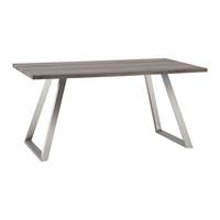 Jedilna Miza Melani, Barva Oreha - barve nerjavečega jekla/barva oreha, Moderno, kovina/leseni material (160/90/76cm) - Bessagi Home